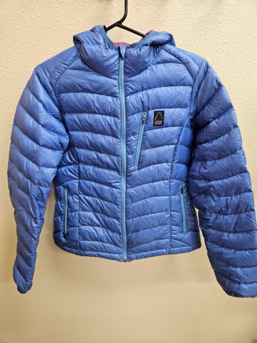 Sierra Designs womens down puffy jacket ski snowboard blue purple winter coat